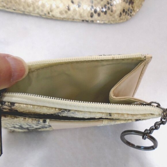 set COACH Embossed Python Leather Wristlet + Key Chain Coin Purse - Picture 6 of 7